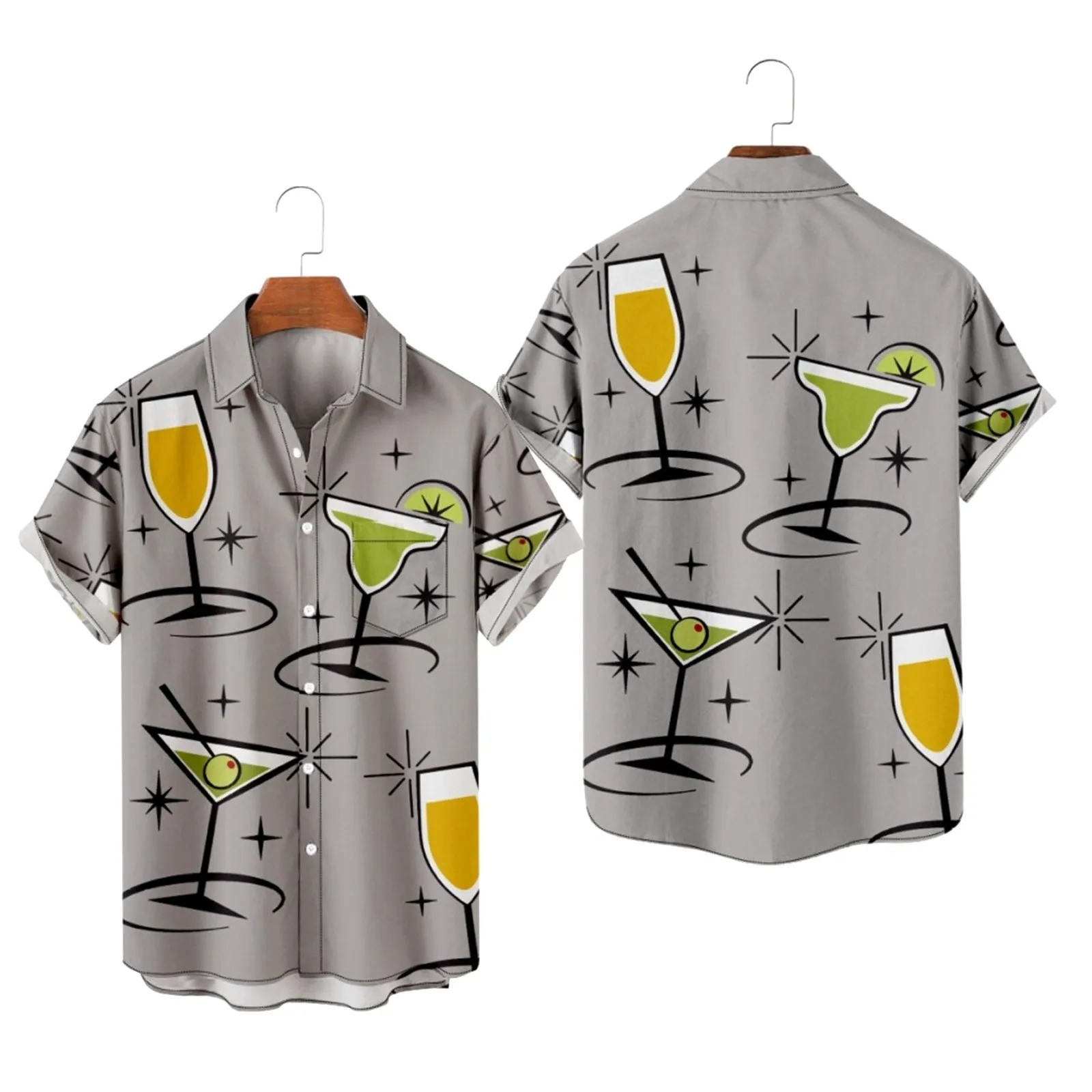 

Mens Printed Hawaiian Shirts Short Sleeve Button Down Beach Shirts Mens Long Sleeve Shirt