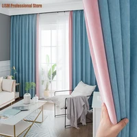 curtains for living dining room bedroom splicing chenille blackout curtains simple morandi curtains curtain living