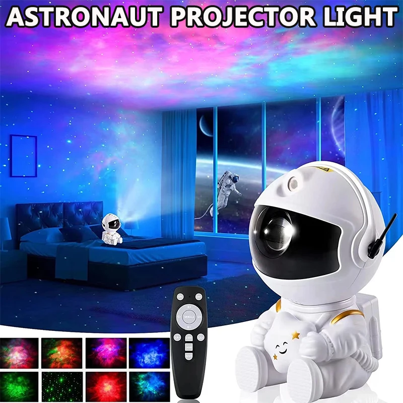 Starry Sky Astronaut Night Light Star Projector Lamp With Remote Control And Timer Mood Lighting Home Room Decor Gifts