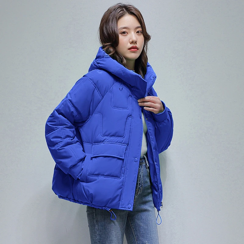 

Women's Winter Puffer Jacket Oversized Zip-Up Quilted Puffy Bubble Short Down Coat Qualited Parkas 2022 Spring Autumn Winter