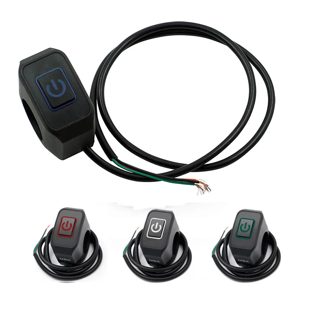

Motorcycle Handlebar Switch with LED Light Momentry Buttton for Electric Star Kill Waterproof Control Switch Button 22mm 7/8''