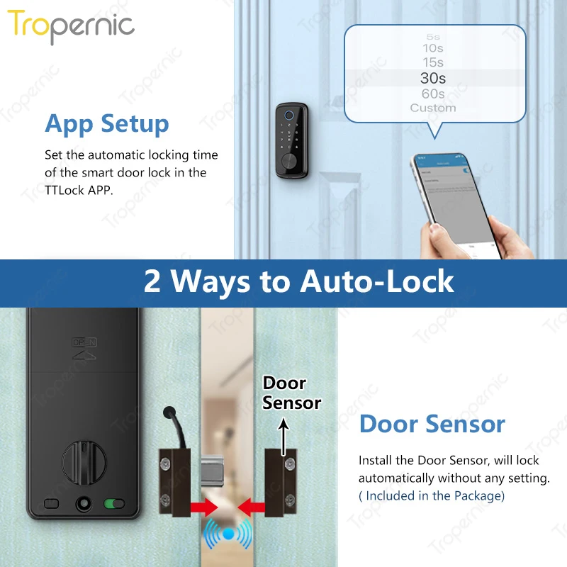 Смарт-замок с блокировкой по отпечатку пальца для входной двери Alexa WiFi TTlock App -