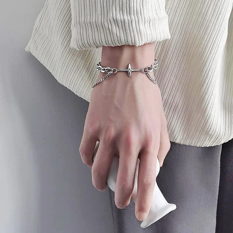 

Gothic Crosses star Stainless Steel Chain Bracelets For Women Fashion Jewelry Gifts