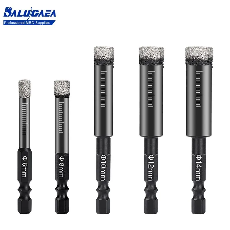 

5pcs Drill Bit 5-14mm Vaccum Brazed Diamond Dry Drill Bits Hole Saw Cutter for Granite Marble Ceramic Tile Glass Drilling Tools