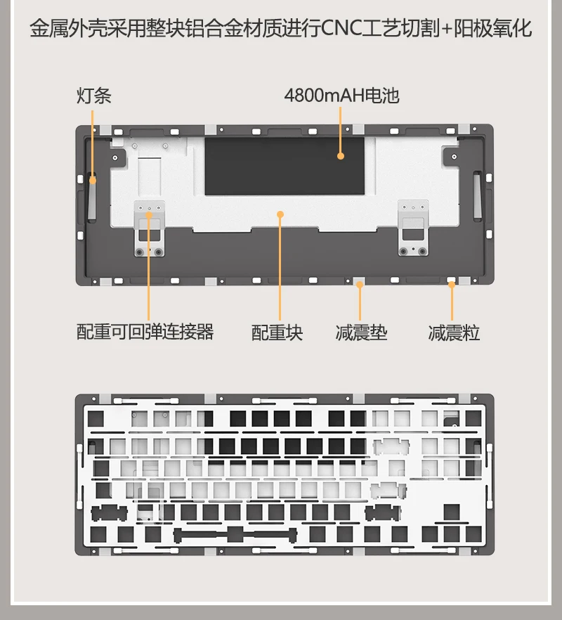 Клавиатура Keydous NJ87pro игровая механическая 3 режима 2 4 ГГц Bluetooth комплект