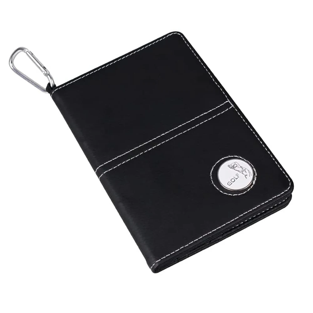 Golf Scorecard Holder Leather Score Card With Hook Ball Marker Supplies