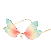 dragonfly wings sunglasses female prom catwalk show gradient color glasses ins hot sun glasses
