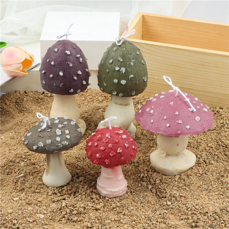 

Silicone Mushroom Candle Mold 9 Aromatherapy Children's Educational DIY Painted Plaster Mold Toy Home Decoration