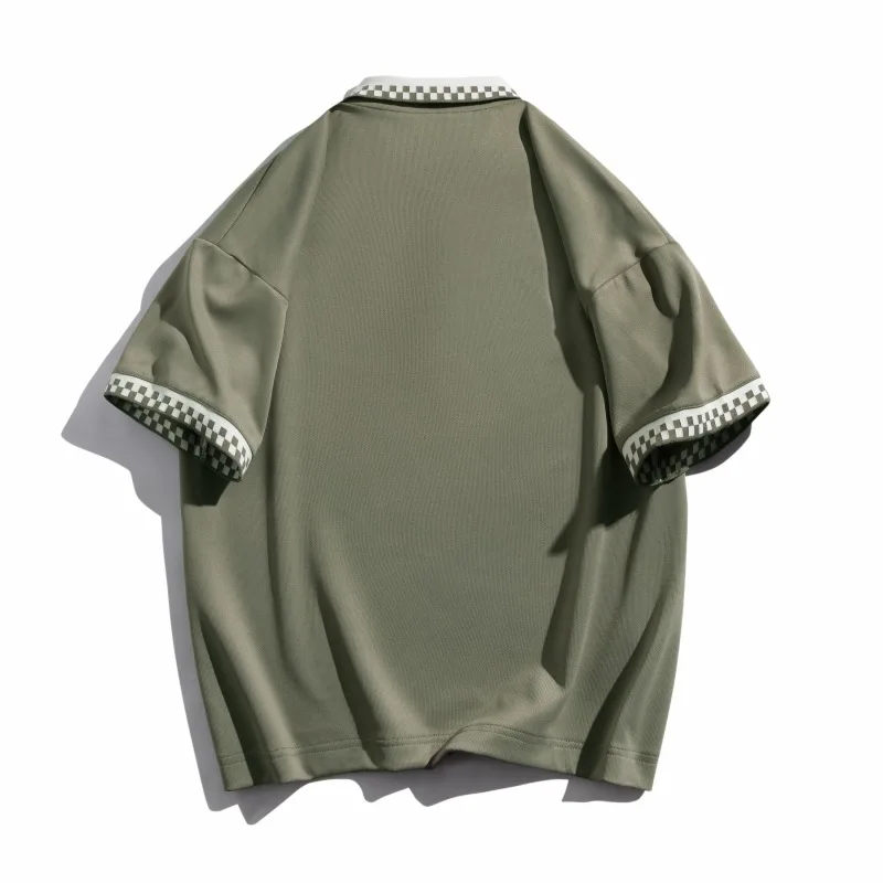 Men T-shirt Polo Malbon Wear Golf Summer Men's Street Color Loose Short Sleeve Retro Hip Hop Top