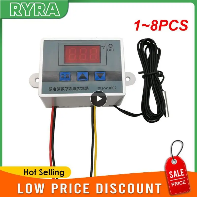 

1~8PCS Microcomputer digital display temperature control switch 12V-220V 120W240W1500W thermostat NTC sensor temperature W3001