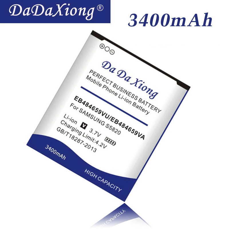 Аккумулятор DaDaXiong 3400 мАч EB484659VA EB484659VU для Samsung Galaxy S5820 I8150 W689 S5690 T759 I8350 S8600 M930 I110 R730 I677