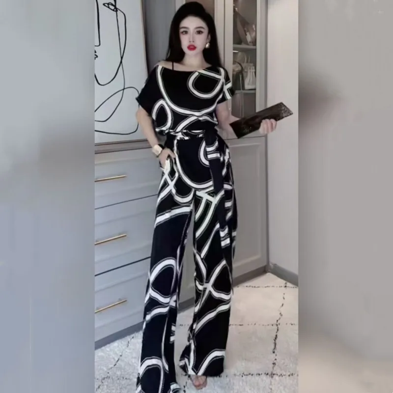 Высококачественная модная просторная рубашка с принтом и повседневные широкие