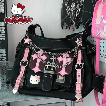 Hello Kitty Gothic Punk Crossbody Bag - Vintage Pink 1