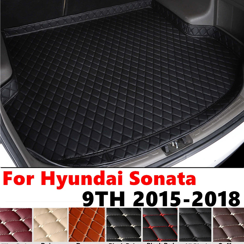 High Side Car trunk mat for Hyundai Sonata 9th 2018 2017 16 2015 XPE Rear Cargo Protect Cover Liner Tail Boot luggage Pad Carpet