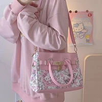 kawaii sanrioed hello kittys crossbody bag anime waterproof handbag fashion pu leather cartoon shoulder bags cute luxury wallet