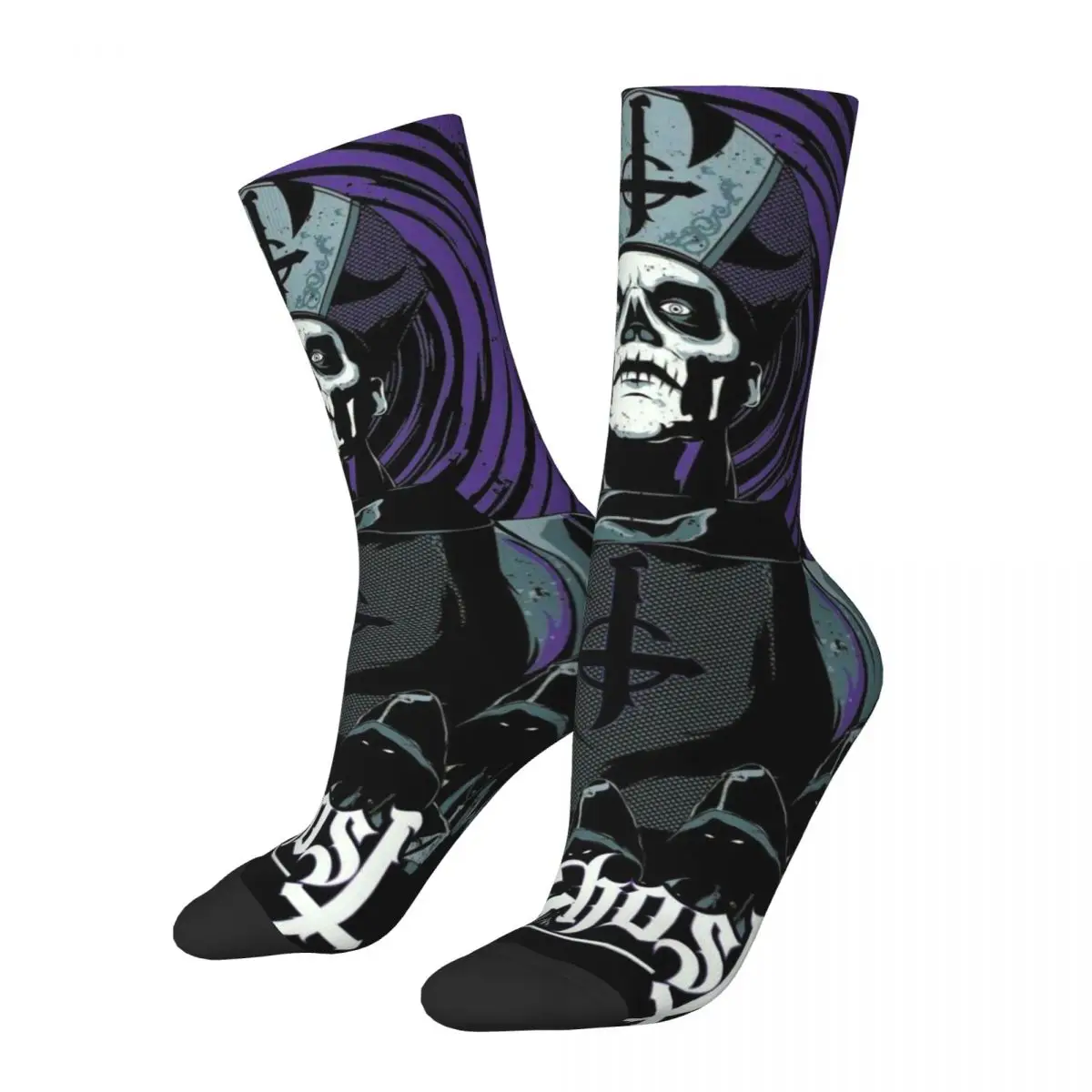 Веселые забавные мужские носки в стиле Харадзюку с изображением группы