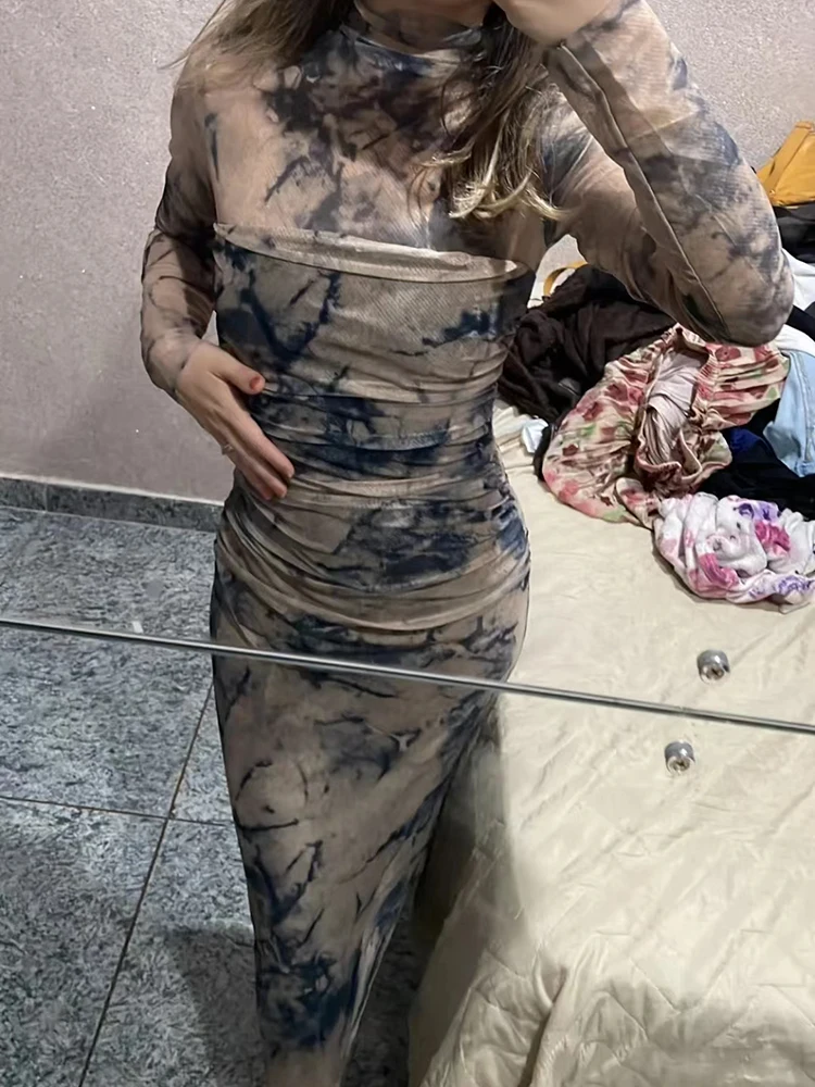 Женское винтажное платье миди SIYANG плиссированное из тюля на молнии сбоку с