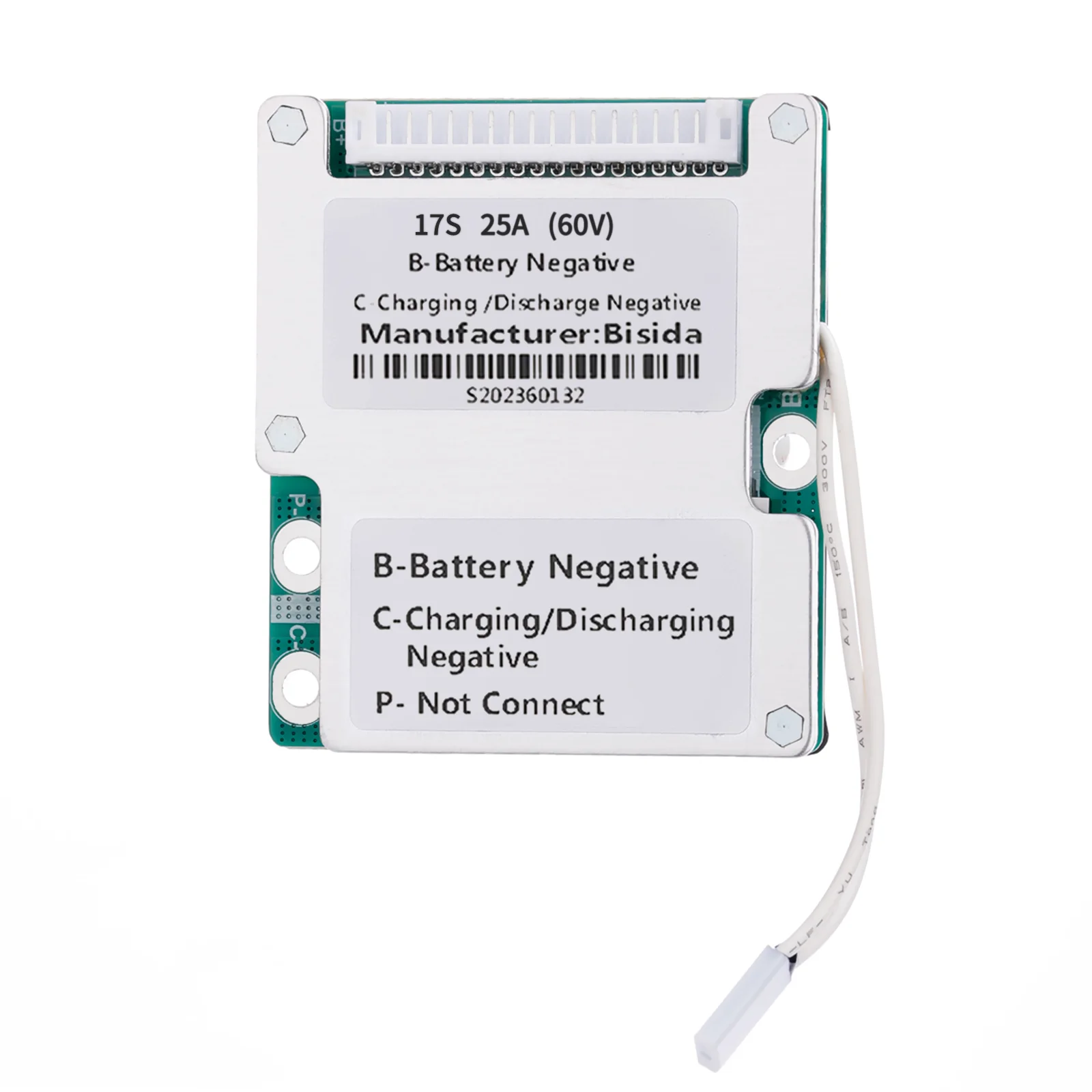 Bisida 17S BMS 60V Li-ion Щит защиты печатной платы с балансирующим проводом и NTC общий порт