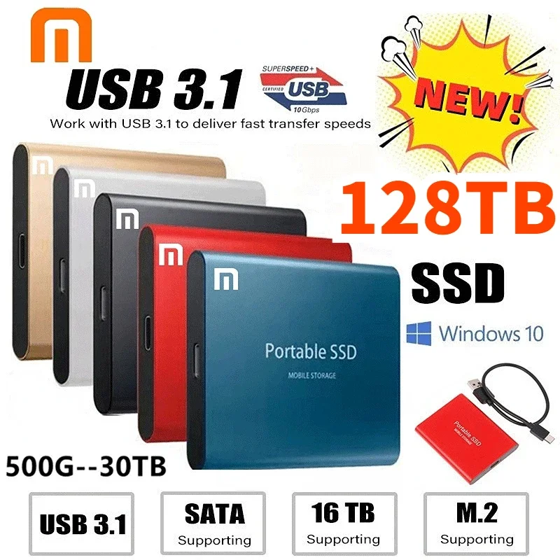 

M.2 SSD 512GB 1TB Flash Hard Drive External Type-C High Speed USB3.1 2TB 4TB 8TB SSD Storage Portable HD Hard Disk For Laptop