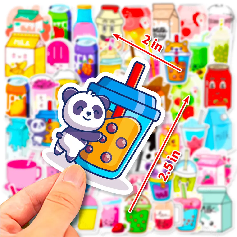 

100PCS Cute INS Style Drink Cartoon Stickers Aesthetic Decals DIY Diary Scrapbook Laptop Phone Kawaii Sticker for Girls Kid