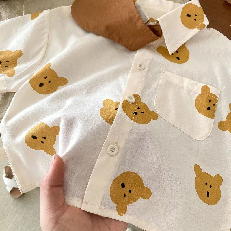 Модный комплект детской одежды для мальчиков от 0 до 6 лет Детская рубашка с