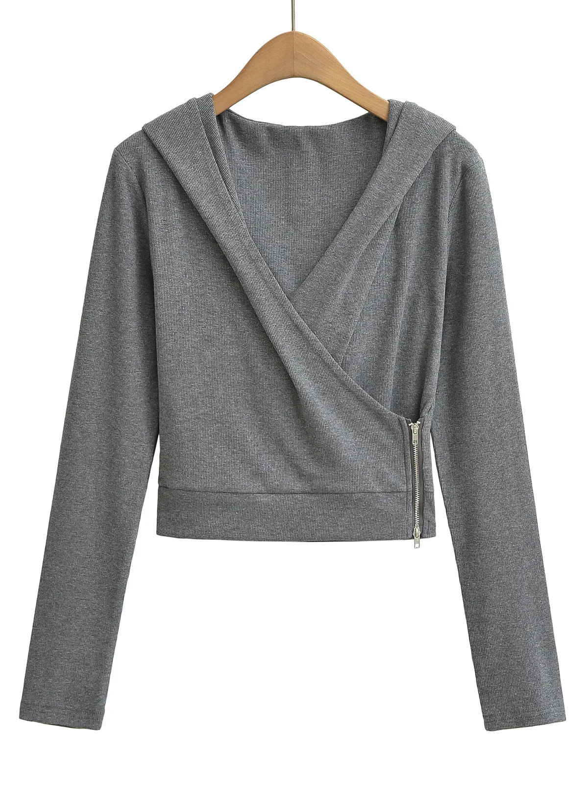 2024 ранняя осень пряная девушка кардиган с перекрестным v-образным вырезом и