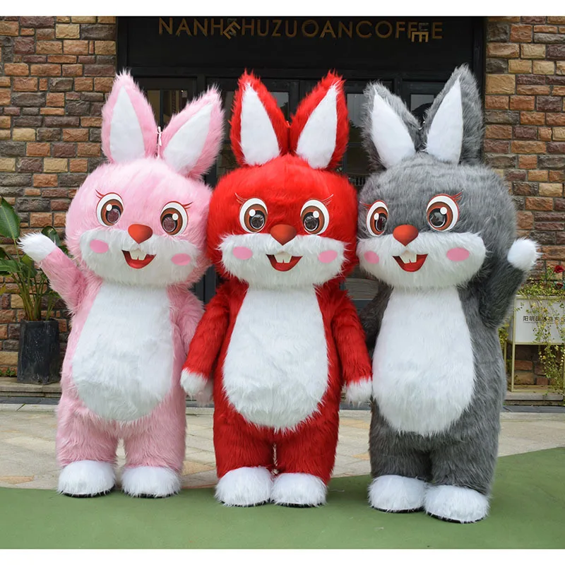 

2.6m Giant Rabbit Inflatable Costume for Easter Entertainments Funny Bunny Mascot Costume Animal Party Cosplay Fursuit Disfraz
