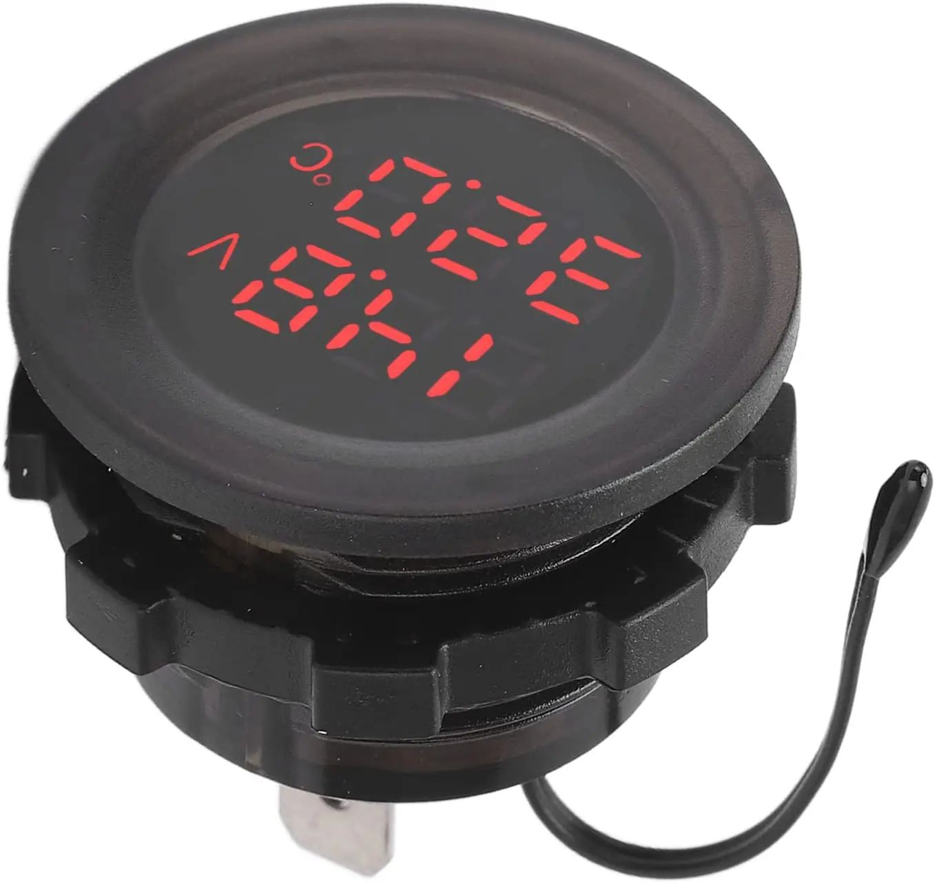 

Dual Display Temperature Voltmeter Clear Stable Display Waterproof Easy Installation Car Thermometer Detector Multimeter