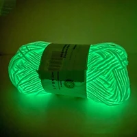novel functional yarn glow in the dark polyester luminous chunky yarn 2mm for hand knitting carpet sweater hat