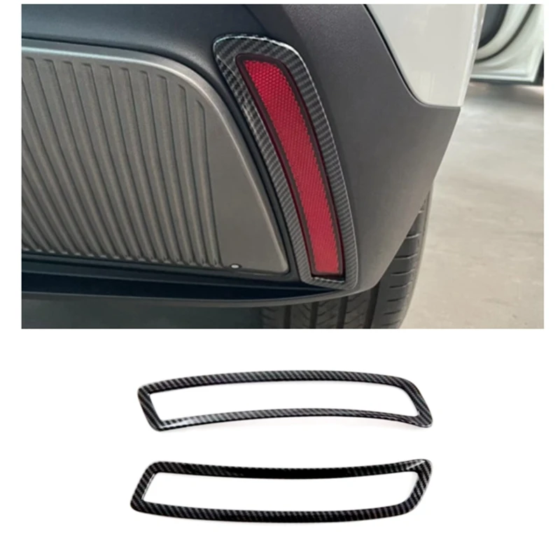 

For MG 4 MG4 EV Mulan 2023 Car Rear Fog Light Cover Trim Tailgate Bumper Sticker Accessories - ABS Carbon Fiber