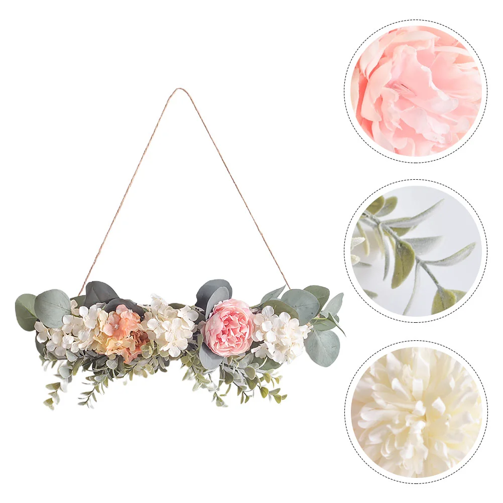 

Wreath Flower Wall Door Sign Artificial Decor Welcome Floral Flowers Front Spring Decoration Hangingdecorative Peony Easter