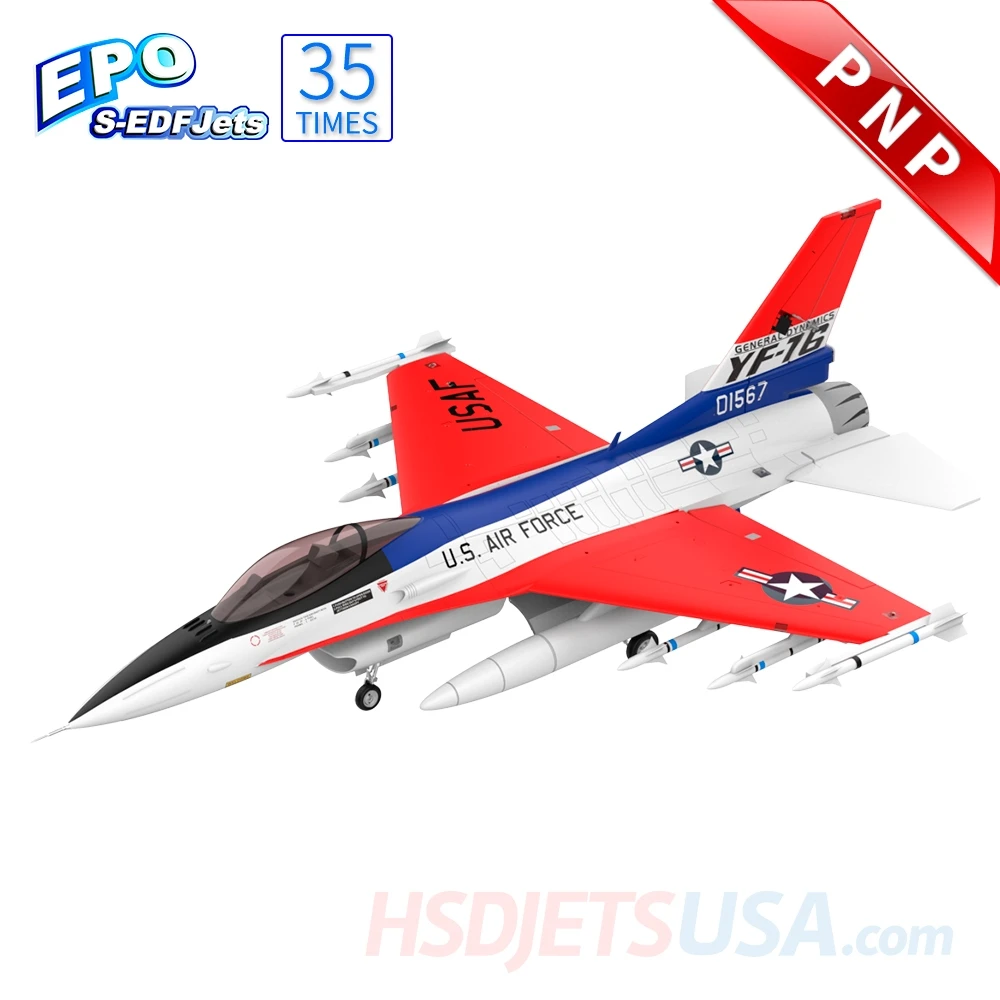 HSDJETS 105 мм F16 F-16 RC EDF Plane Jet Model 12S PNP V2 с MFC2085 Metal | Радиоуправляемые самолеты