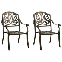 outdoor patio chairs deck porch outside furniture set balcony lounge chair 2 pcs cast aluminum bronze