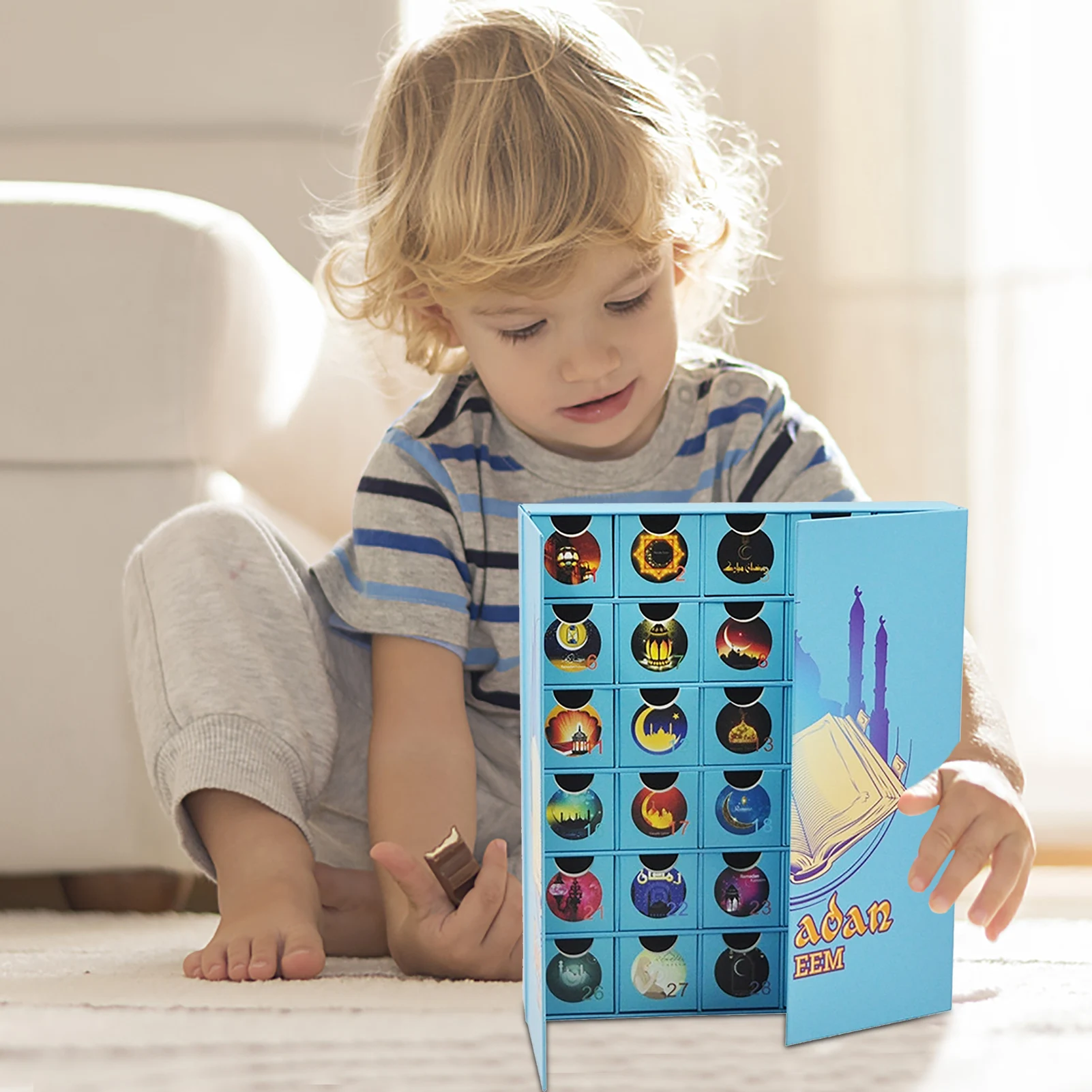 

Ramadan Advent Calendar Countdown Box 2022 Empty Gift Box With Ramadan Kareem Patterns 30 DrawersRamadan Kareem Blinding Box
