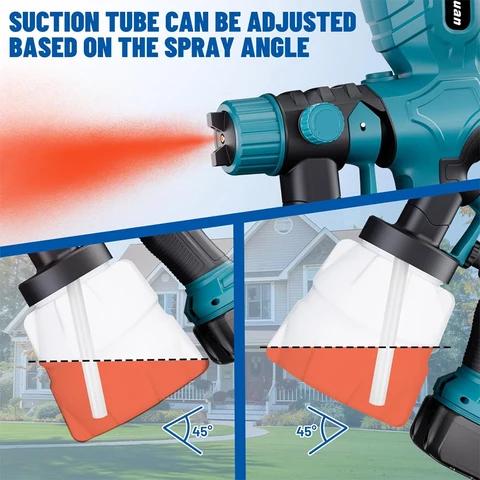 Беспроводной пистолет-распылитель краски для аккумуляторов Makita/Dewalt/Milwaukee/Bosch/Ryobi 18 В