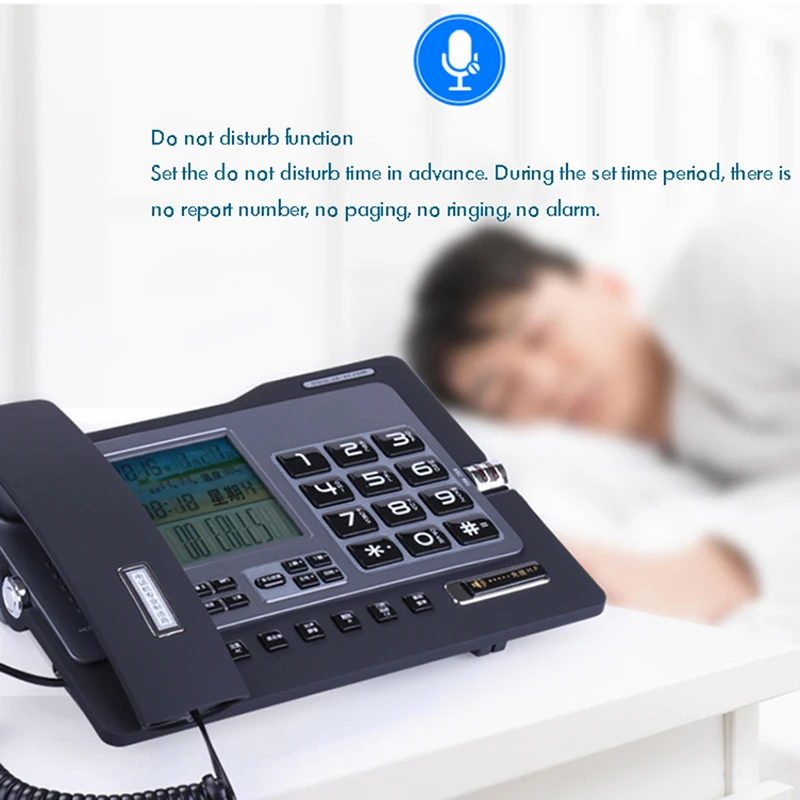 Office Home Corded Telephone Phone with Caller ID/Call Waiting, Speakerphone, Blacklist, Dual Interface Calculator & Alarm Clock