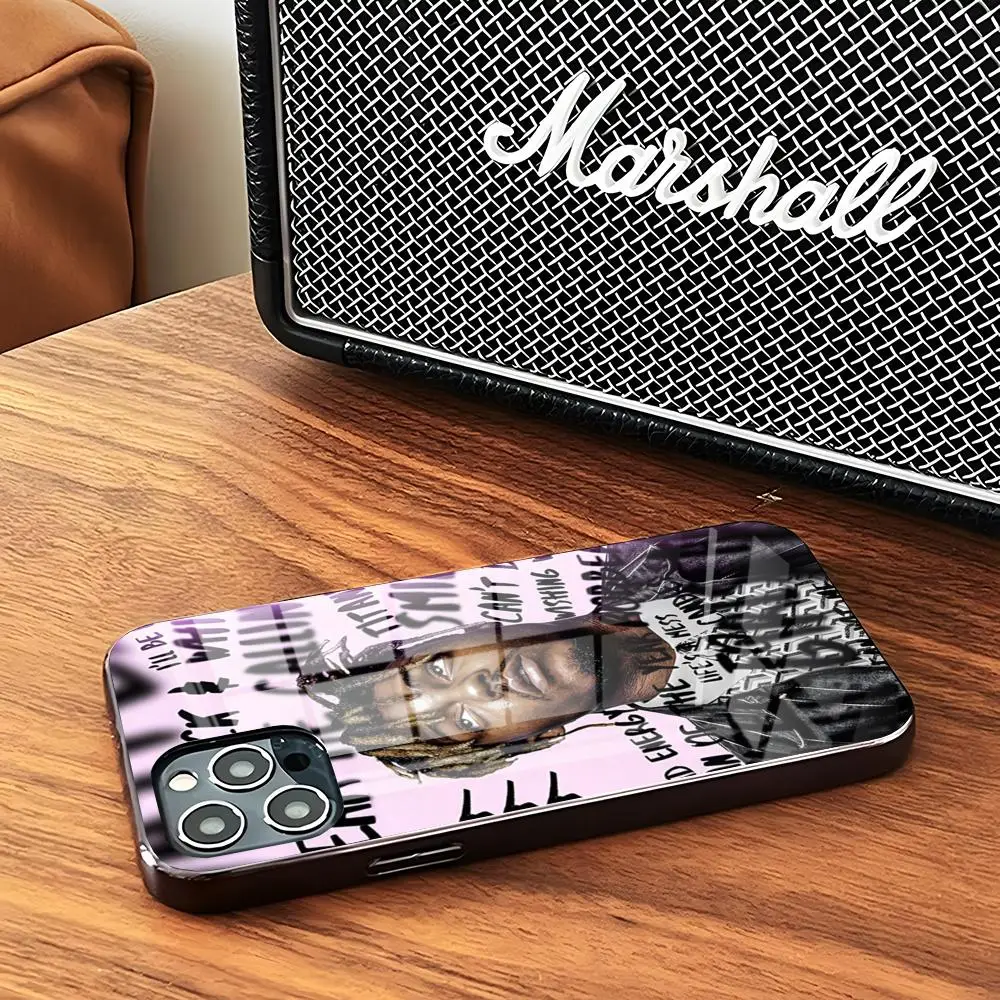 Чехол для телефона Singer J-Juice W-WRLD IPhone 16 15 Pro 14 13 12 11 Mini X XS XR Max 6 8 Plus SE 2020 стеклянный