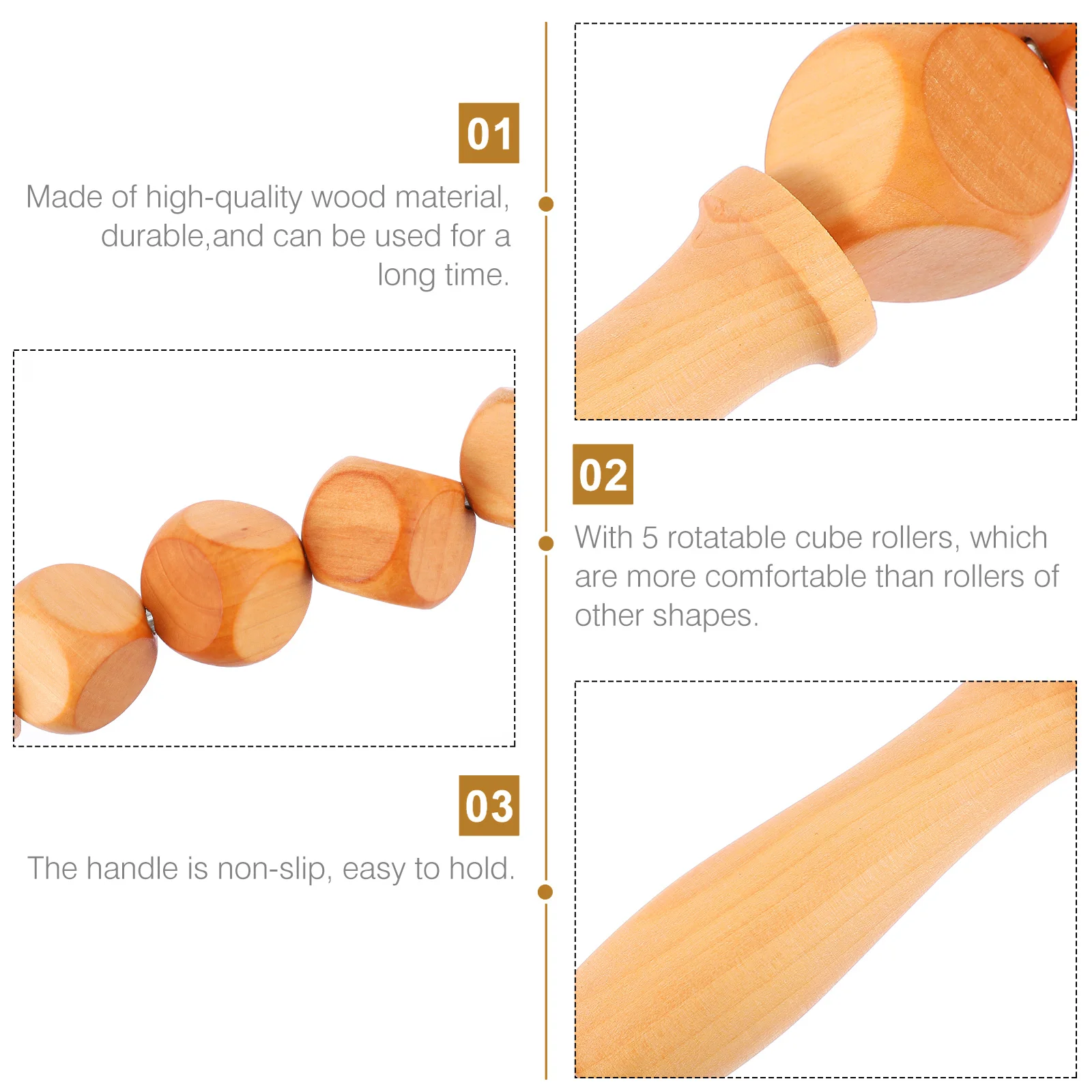 

1pc Wood Practical Durable Simple Convenient Massaging Stick Tool Rod