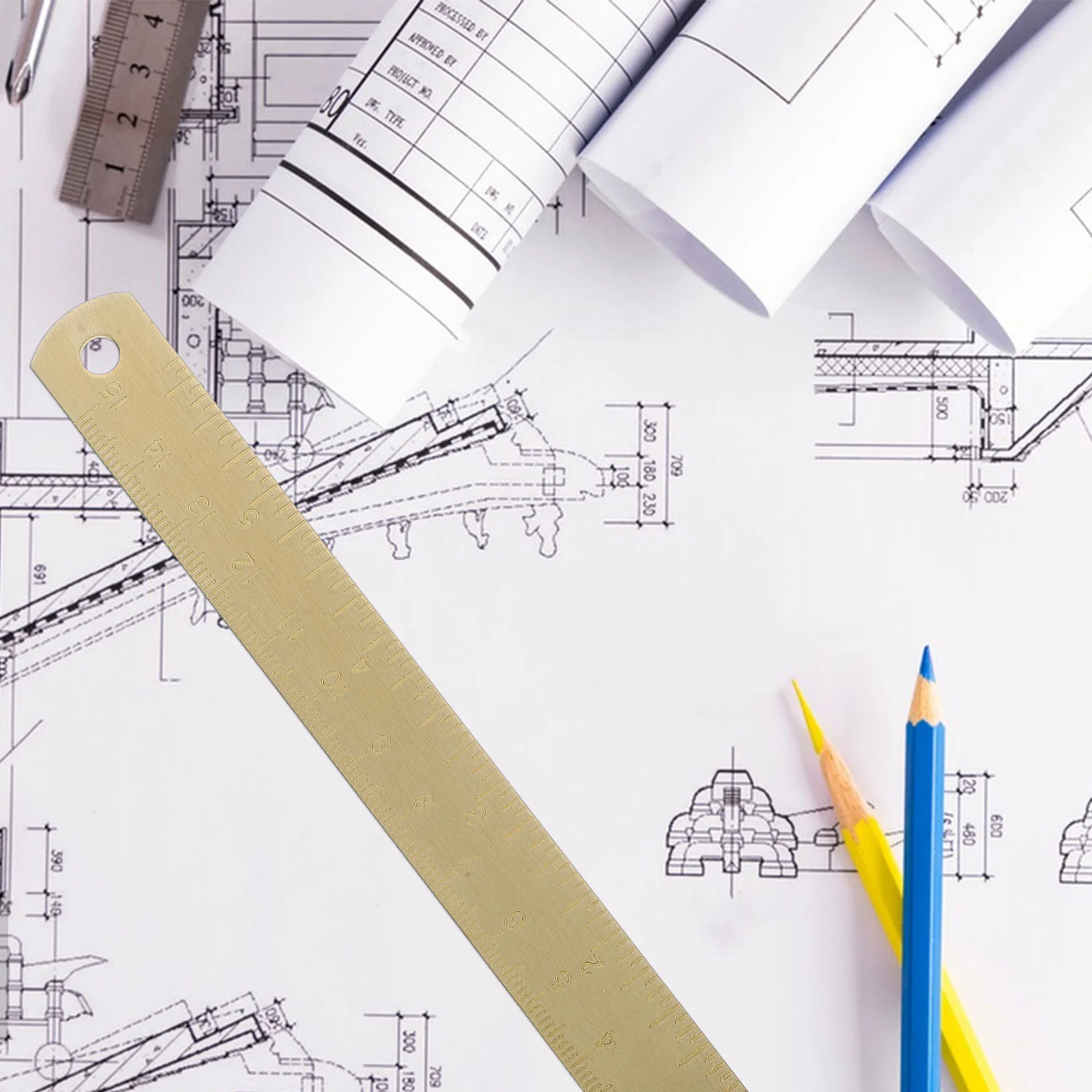 Латунная шкала прямая линейка измерительный инструмент профессиональный чертеж