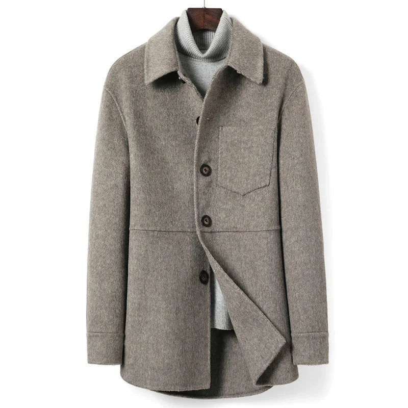 

Высококачественное шерстяное пальто, Мужская шерстяная рубашка, повседневная куртка Albaka slim trend, двусторонняя ткань