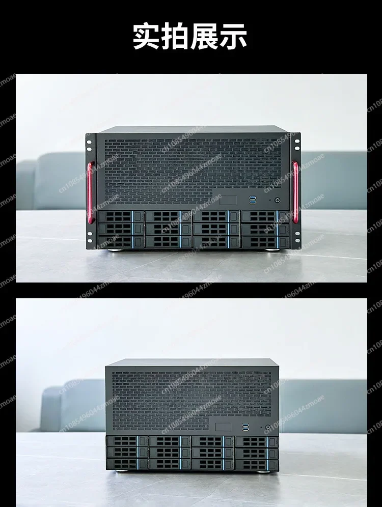 Фото Серверный корпус 4U на 12 дисков с 8 полноразмерными слотами PCIe, поддержкой материнских плат ATX и блоков питания, корпус для корпоративного NAS-хранилища №4