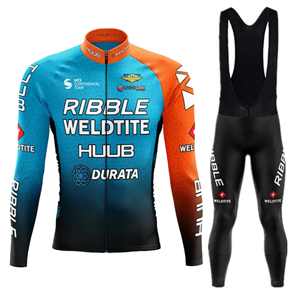 

2022 HUUB Team Long Sleeve Autumn Cycling Jersey Set Men Bicycle Clothing Suit Jerseys Road Bike Uniform Spring Sportswear