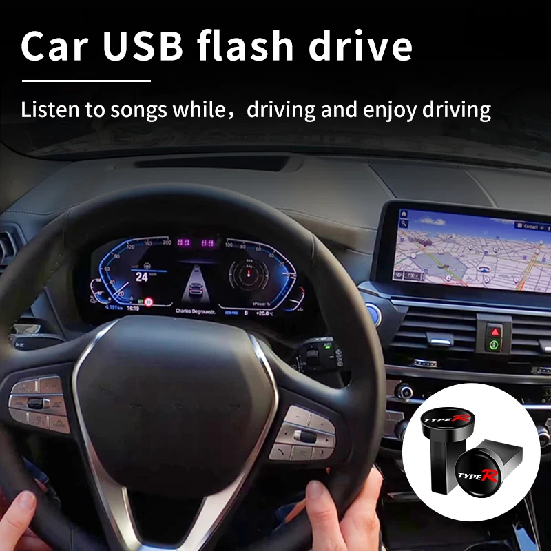 Автомобильный USB-накопитель 16 ГБ 32 64 устройство памяти для Honda TypeR Civic Fit Jazz Accord CRV BRV