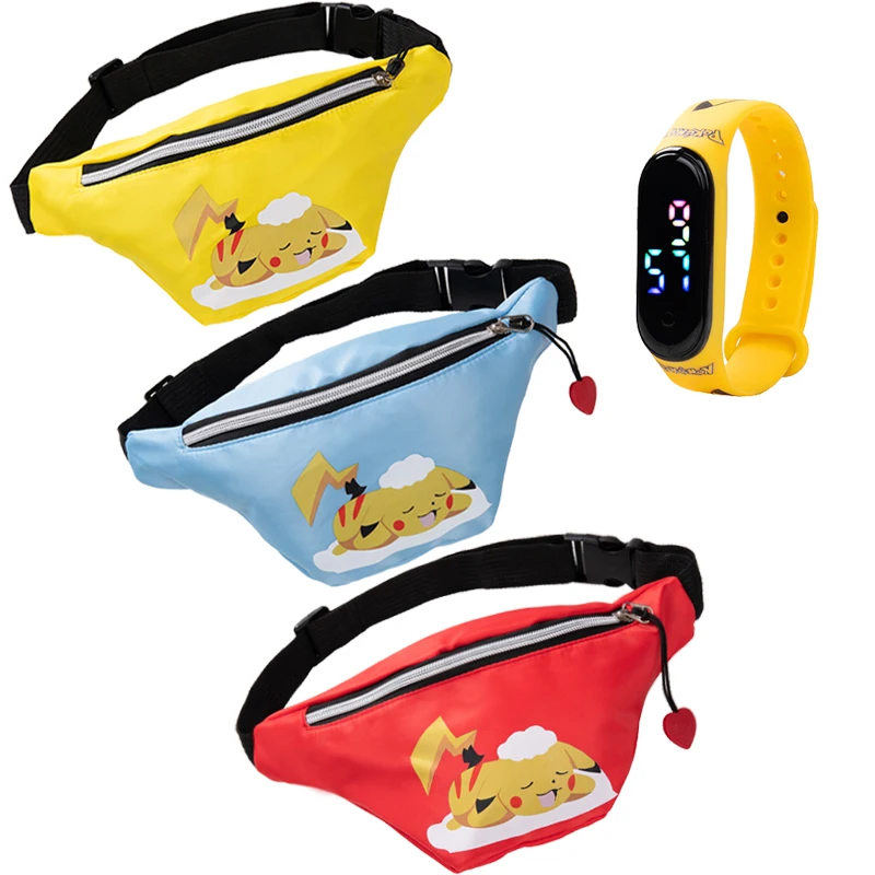 Покемон аниме мультфильм Пикачу детский стиль для мужчин и женщин одно плечо