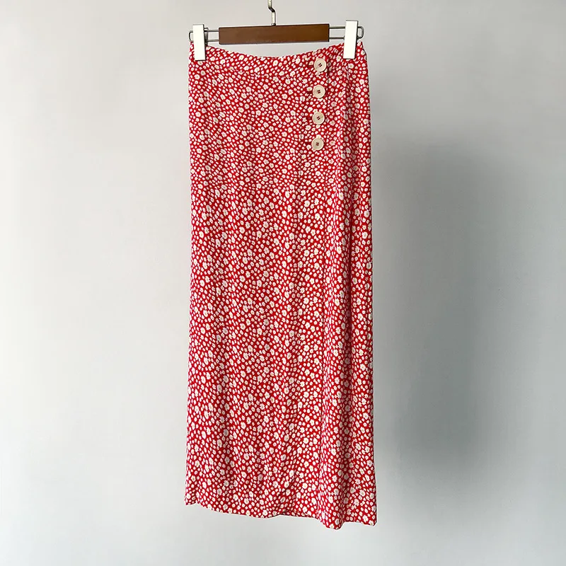 

Женская винтажная юбка средней длины, Мягкая юбка из вискозы с цветочным принтом маргариток, во французском ретро-стиле, лето 2023