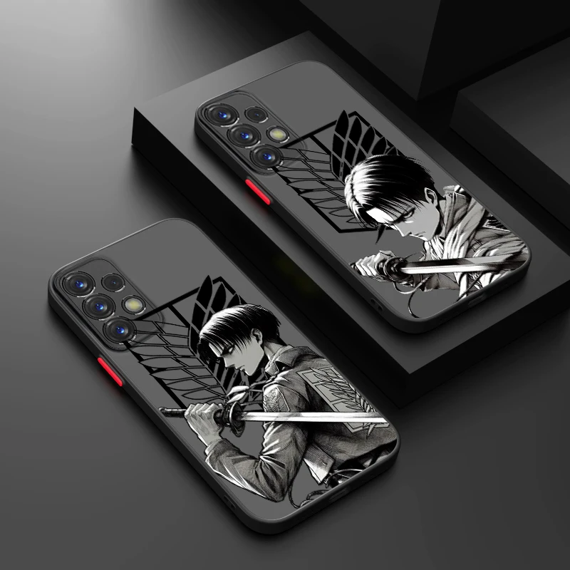 Прозрачный матовый чехол для телефона с аниме атака на титанов Samsung Galaxy S24 S23 S22 S21