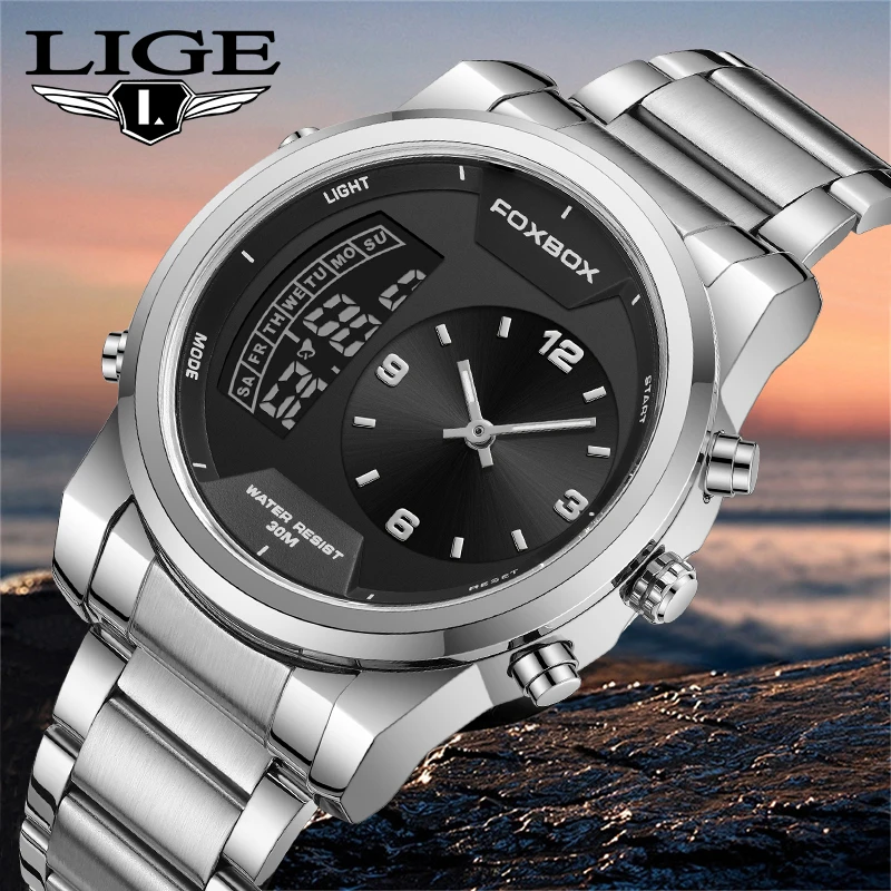 LIGE новые мужские военные спортивные наручные часы лучший бренд класса люкс из