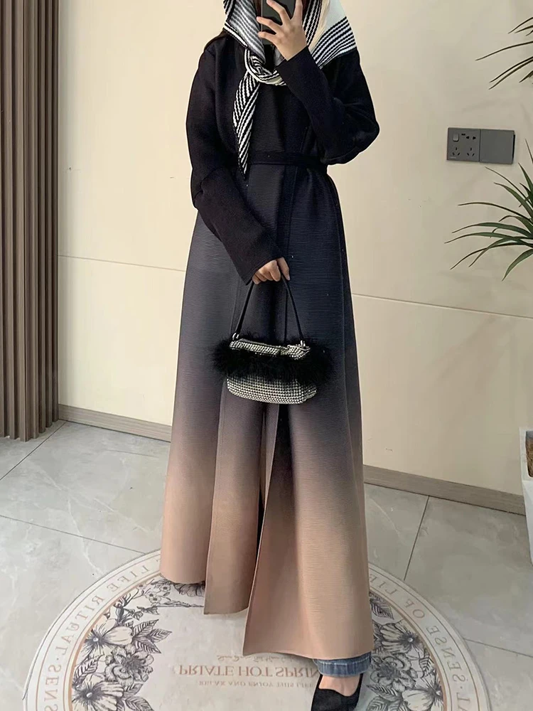 Женский плиссированный плащ GVUW с принтом свободная универсальная ветровка