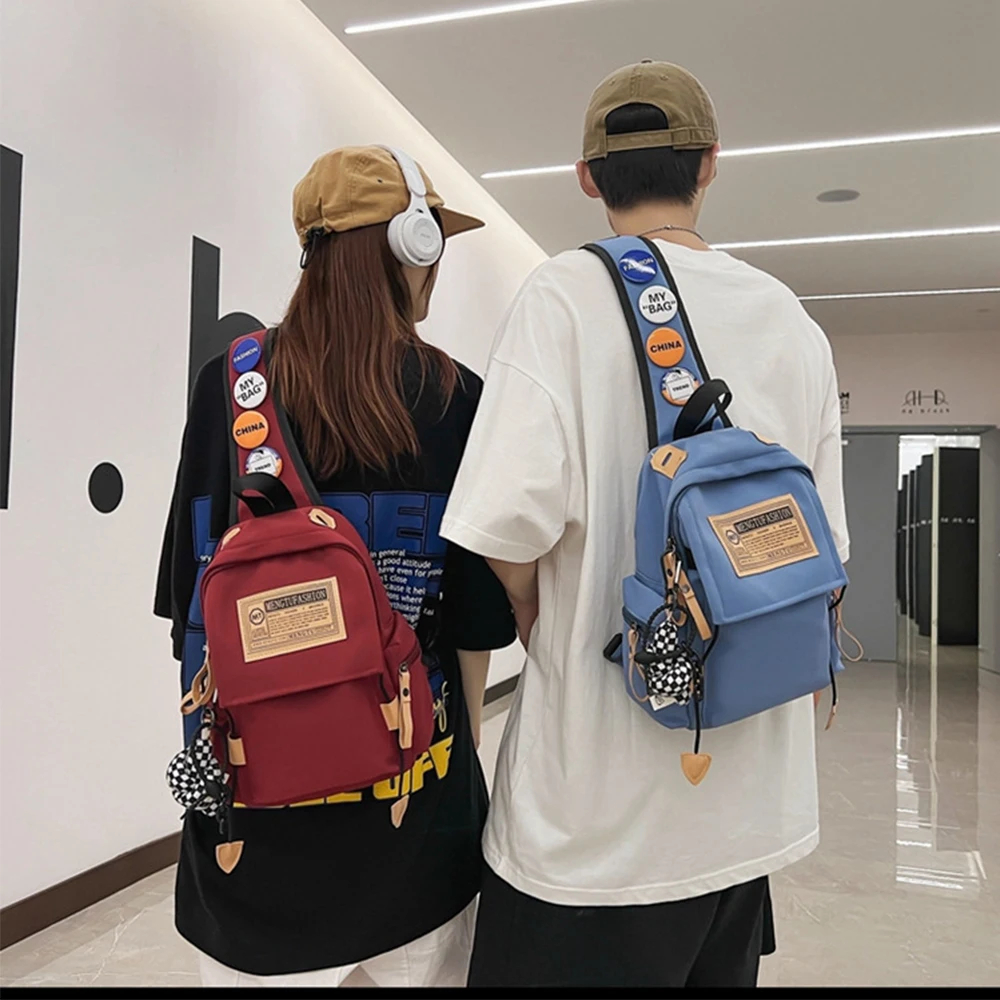 Fashion Sling Bag Shoulder Bags Waterproof Sling Backpack Student Nylon Crossbody Chest Bag Daypack Hiking Travel For Women Men