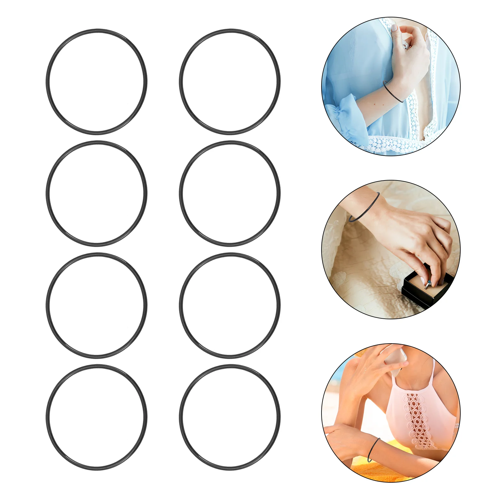 

10 Pcs Jelly Bracelets 80 Rubber Kids Bulk Slap Silicone Wristbands Black Fondant Gummy